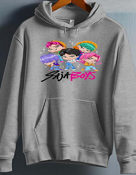 Saja Boys Kpop Demon Hunters Barn Hoodie - Mini - Grå - Unisex