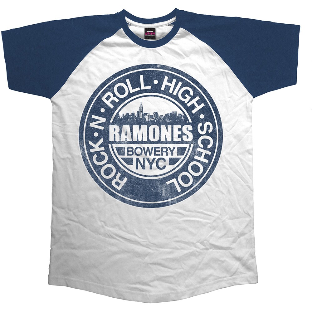 Ramones Unisex Raglan T-Shirt: Bowery NYC (Large) - 2