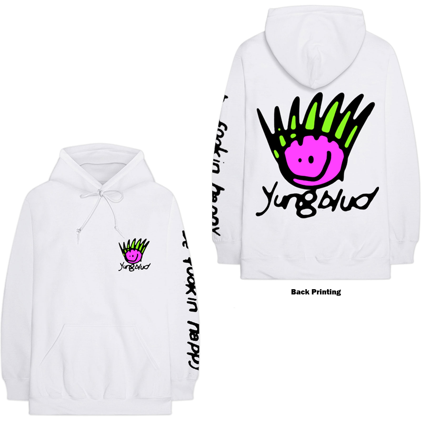 Yungblud Unisex Pullover Hoodie: Face (Back Print) (Medium) - 2