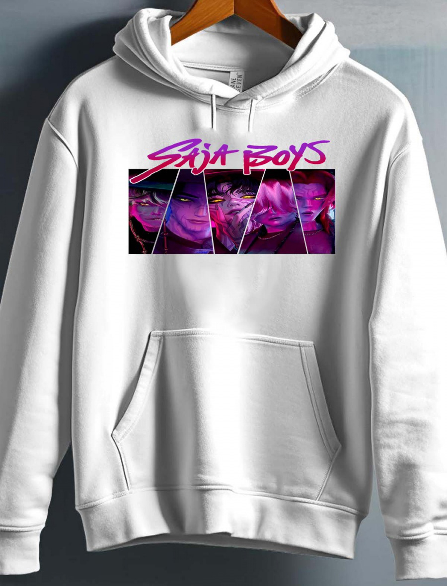 Saja Boys Kpop Demon Hunters Børn Hættetrøje - Triangle - Hvid - Unisex