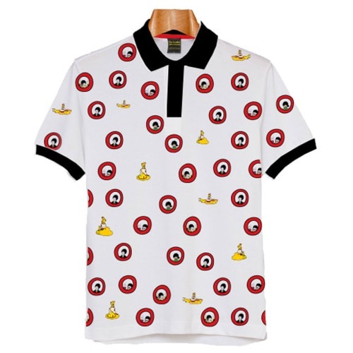 The Beatles Unisex Polo Shirt: Yellow Submarine Portholes (All Over Print) (Large)