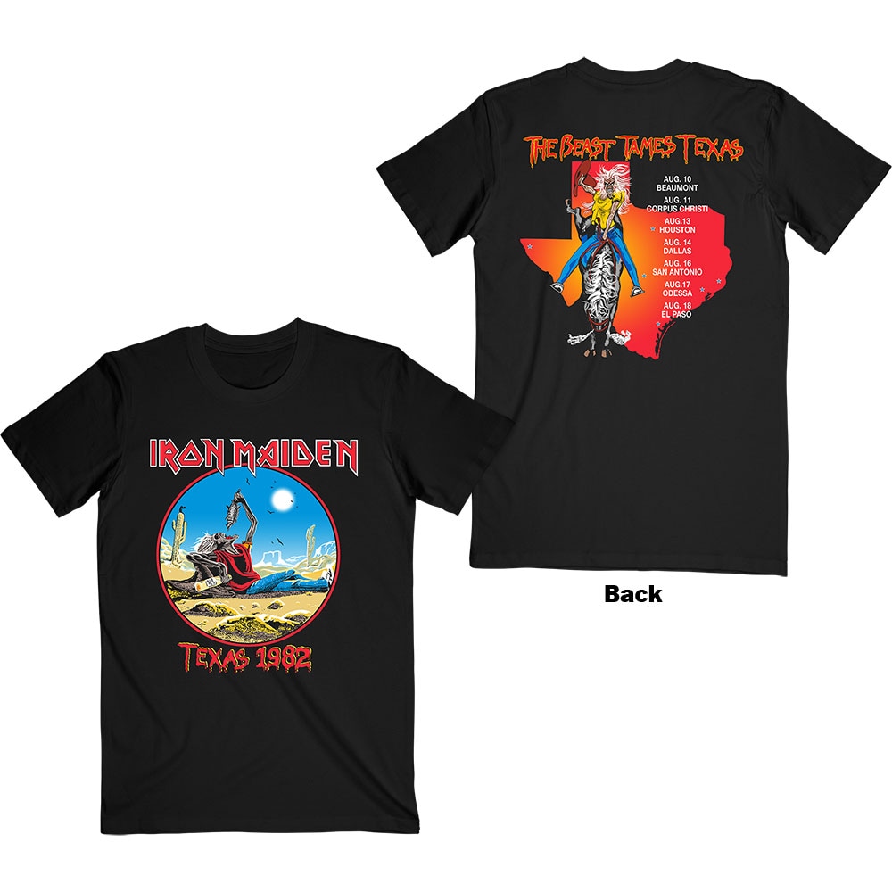 Iron Maiden Unisex T-Shirt: The Beast Tames Texas (Back Print) (XX-Large)