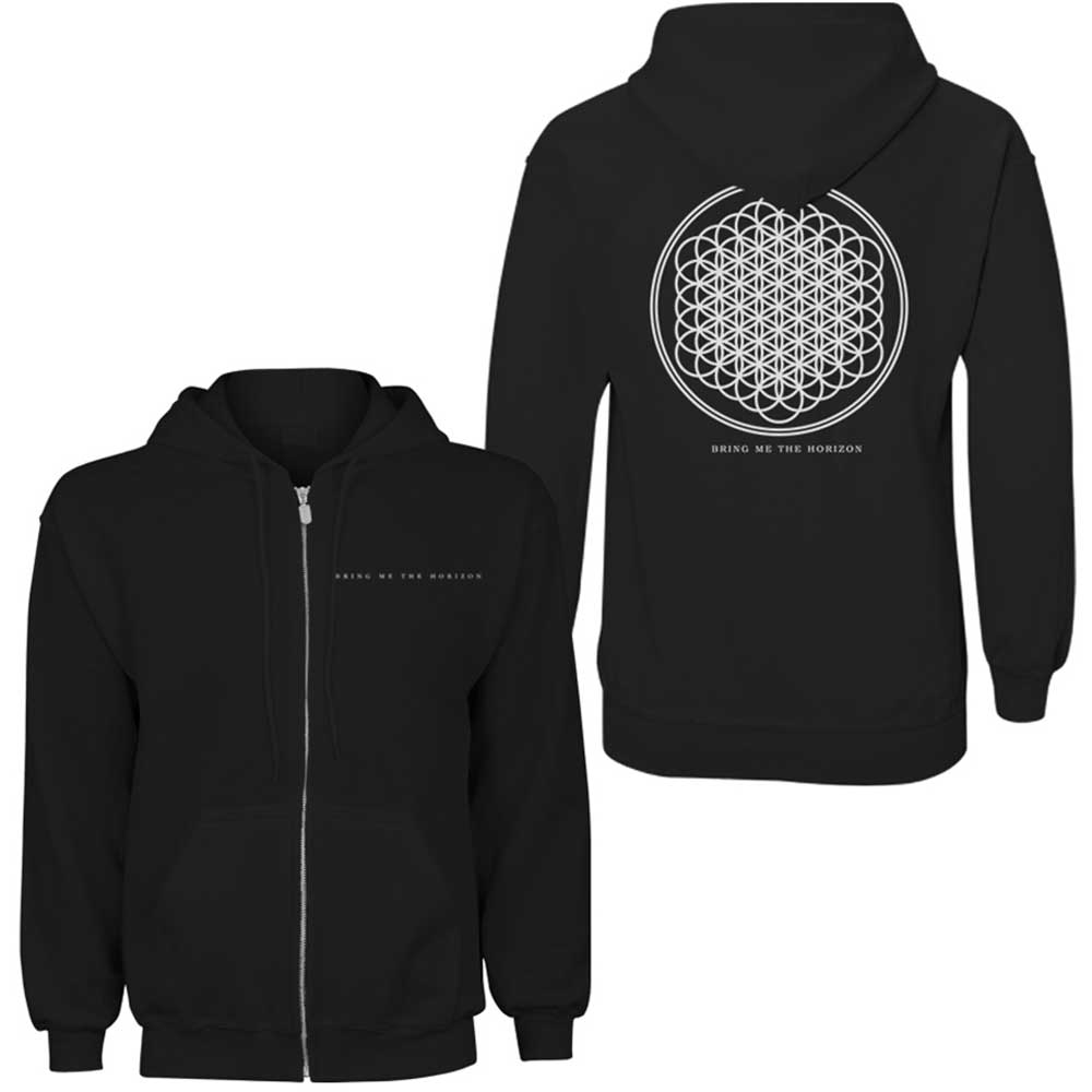 Bring Me The Horizon Unisex Zipped Hoodie: Flower of Life (Back Print) (XX-Large)