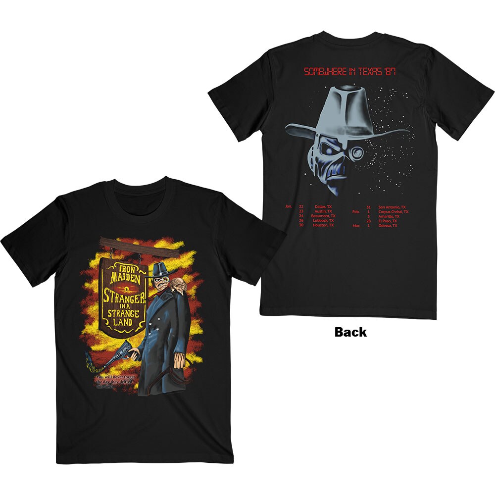 Iron Maiden Unisex T-Shirt: Stranger In A Strange Land (Back Print) (Small)
