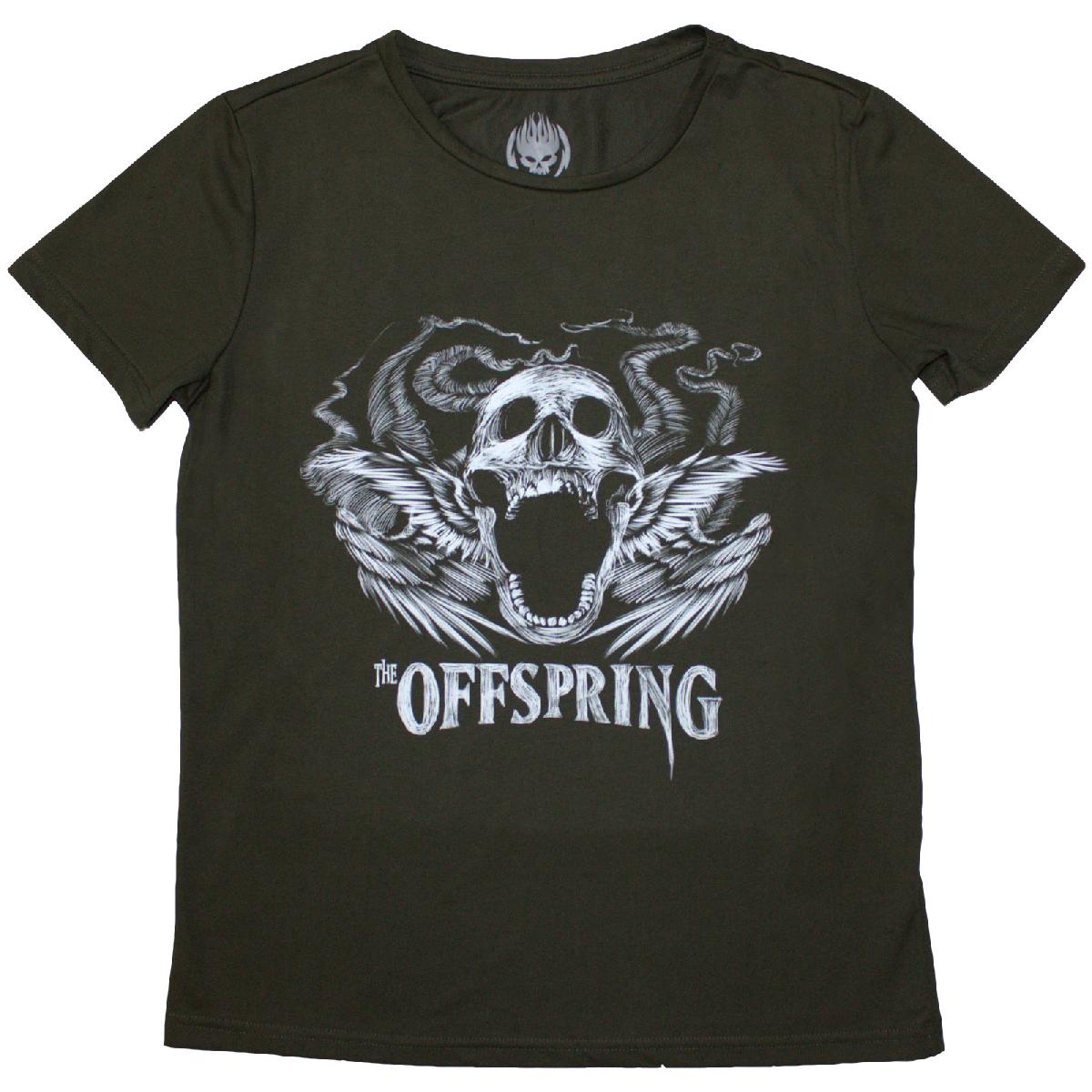 The Offspring Ladies T-Shirt: Feathered Winged Skull (Small)