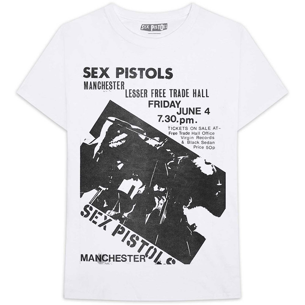 The Sex Pistols Unisex T-Shirt: Manchester Flyer (XX-Large) - PLUGGED SWEDEN