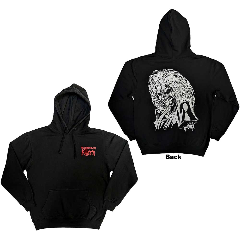 Iron Maiden Unisex Pullover Hoodie: Killers Eddie (Back Print) (Small)
