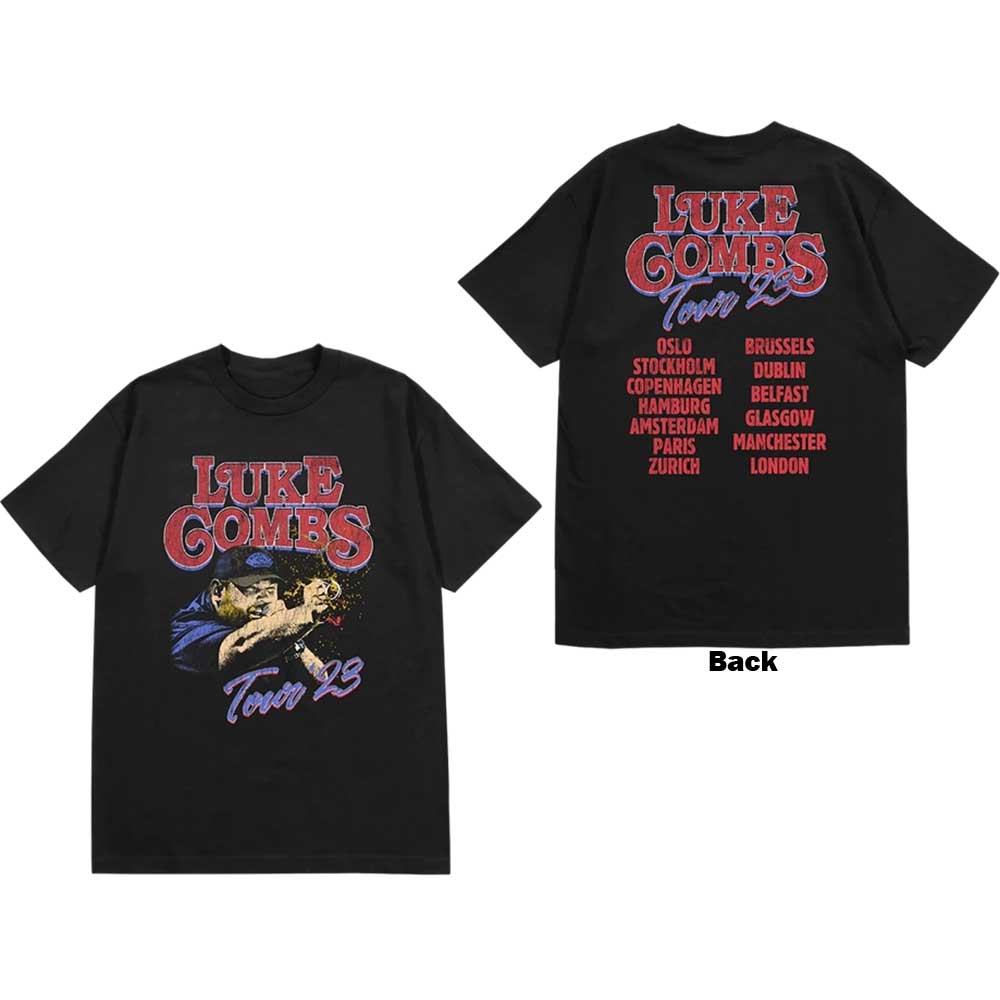 Luke Combs Unisex T-Shirt: Tour '23 Smashing Beer (Back Print & Ex-Tour) (Medium)