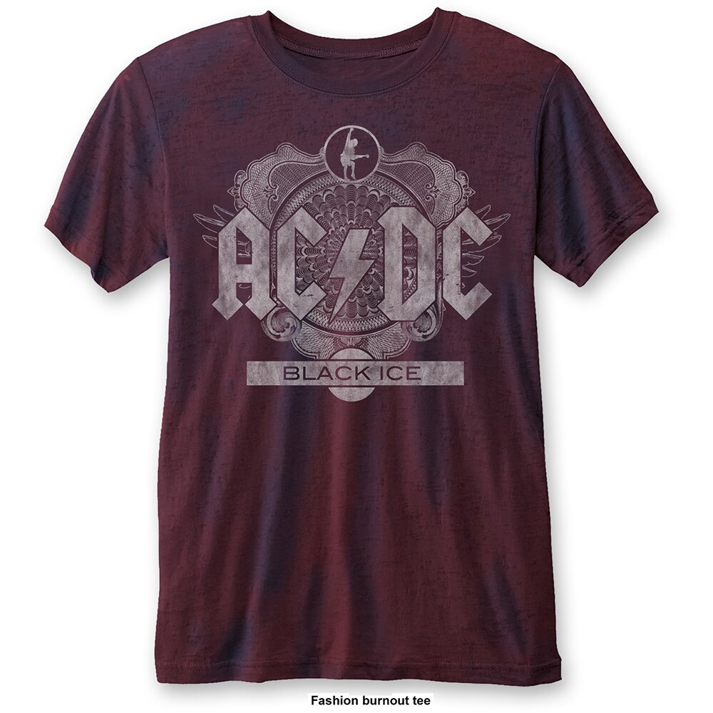 AC/DC Unisex Fashion Tee: Black Ice (Burn Out) (Large) - 2