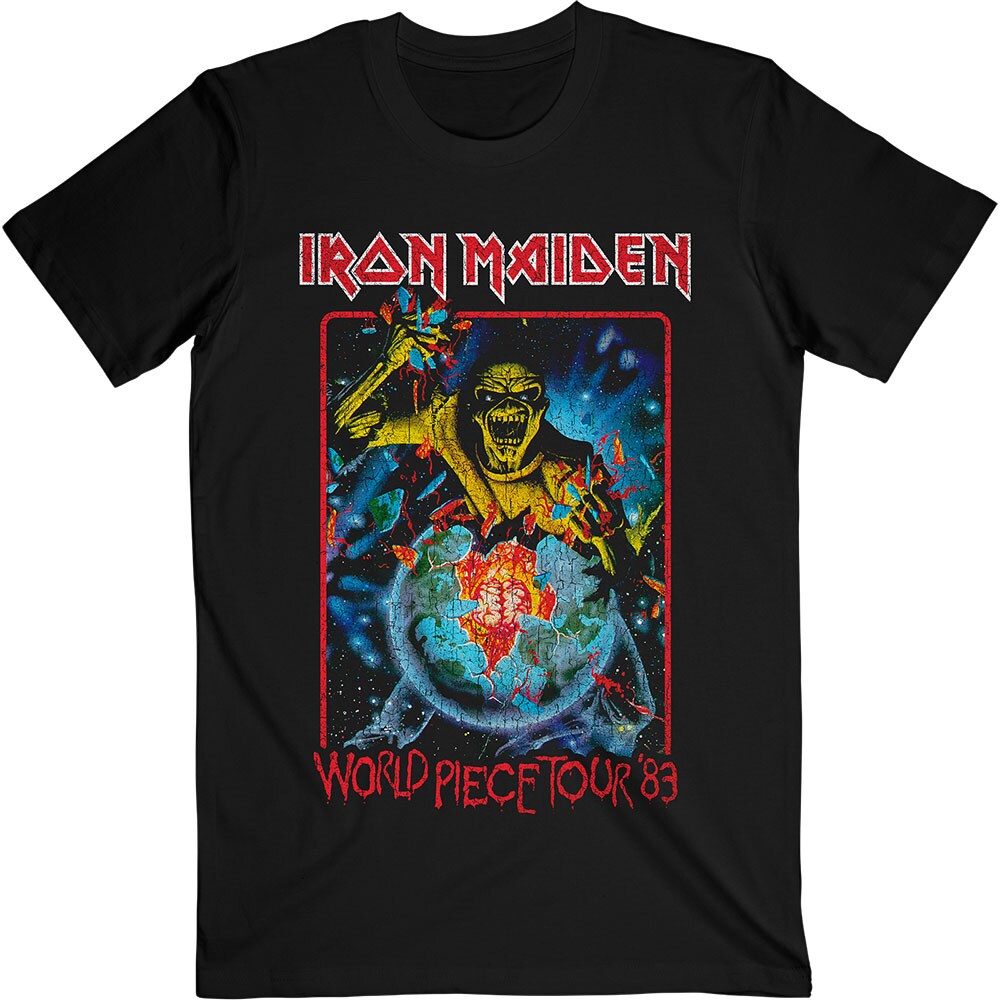 Iron Maiden Unisex T-Shirt: World Piece Tour '84 V.1. (Small)
