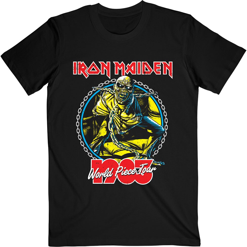 Iron Maiden Unisex T-Shirt: World Piece Tour '83 V.2. (Large)