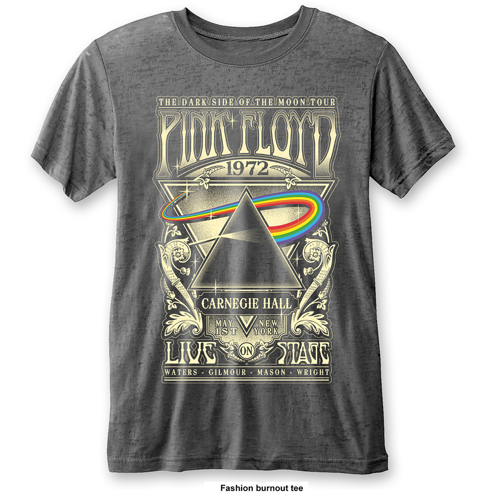 Pink Floyd Unisex Burn Out T-Shirt: Carnegie Hall (Large)