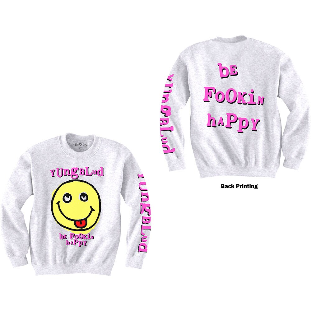 Yungblud Unisex Sweatshirt: Raver Smile (Back & Arm Print) (X-Small)