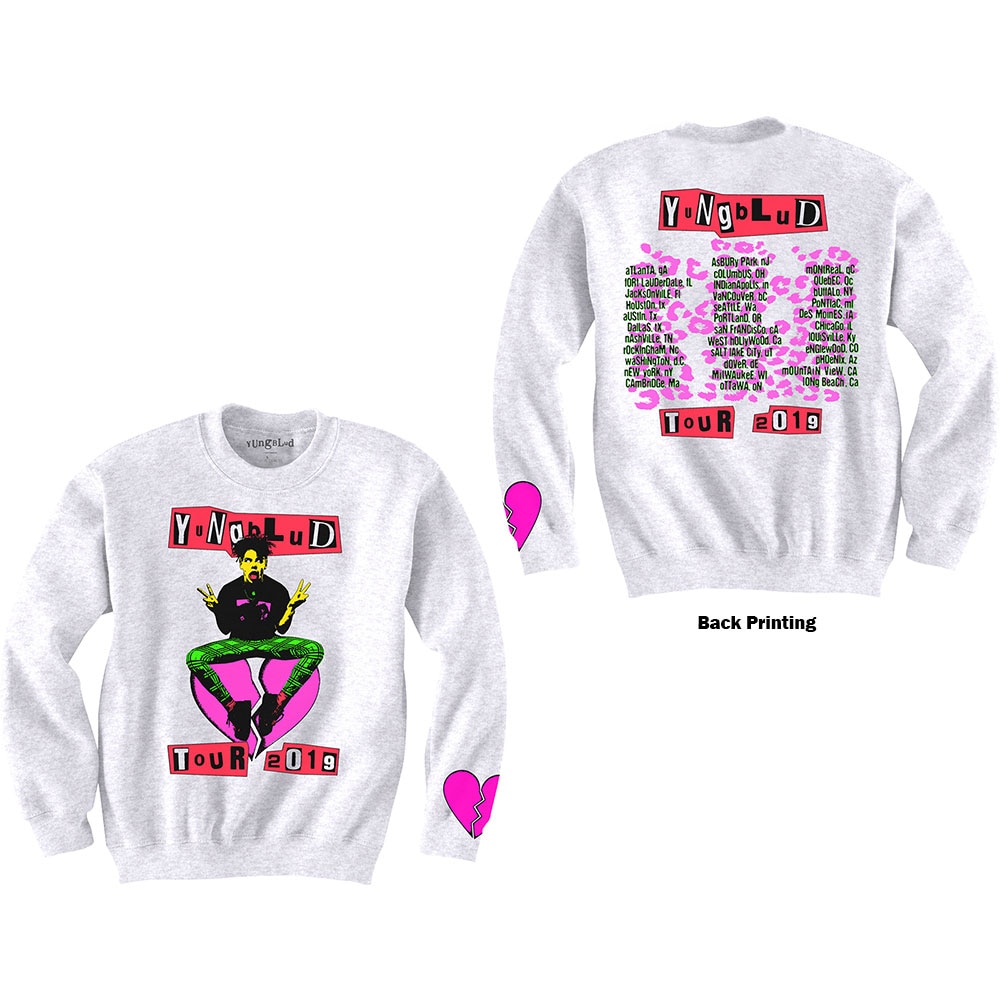 Yungblud Unisex Sweatshirt: Tour (Back & Arm Print) (Large)