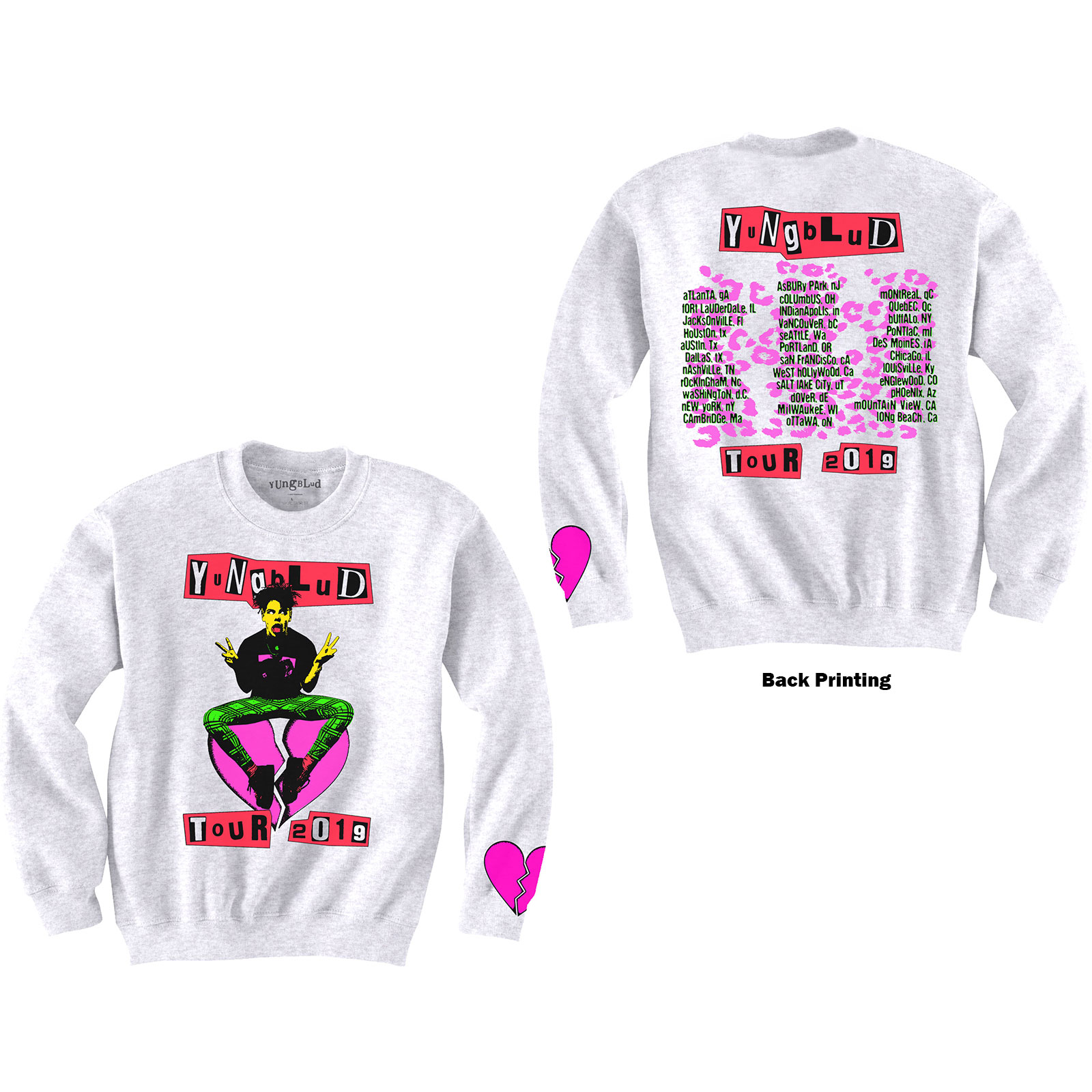 Yungblud Unisex Sweatshirt: Tour (Back & Arm Print) (Medium) - 2