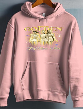 Huntrix Kpop Demon Hunters Barn Hoodie - Golden - Rosa - Unisex