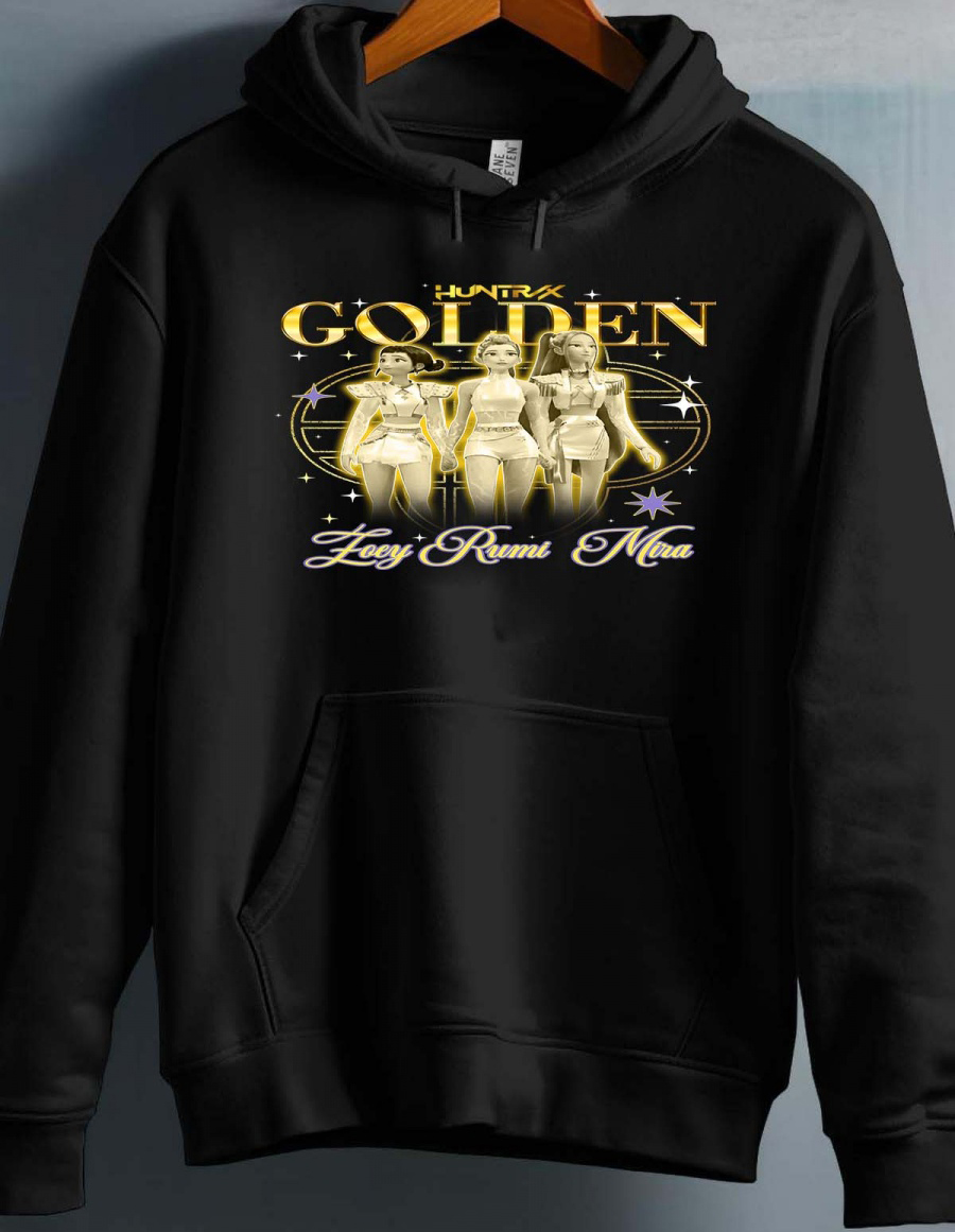 Huntrix Kpop Demon Hunters Børn Hættetrøje - Golden - Sort - Unisex