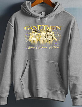 Huntrix Kpop Demon Hunters Barn Hoodie - Golden - Grå - Unisex