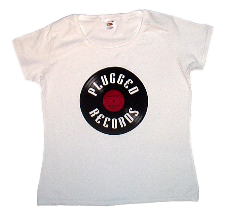 Tshirt lady fit: Plugged Records logo (S)