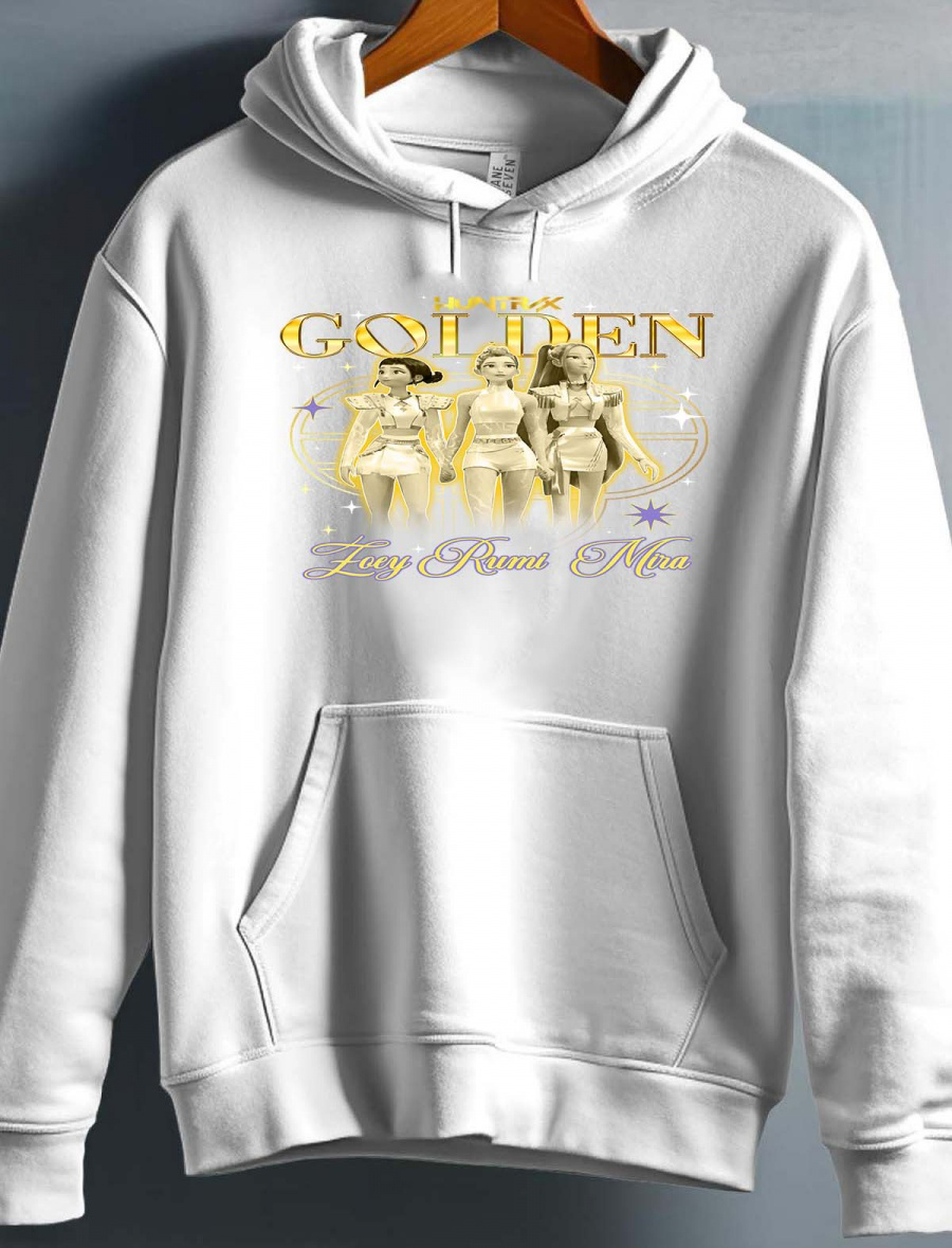 Huntrix Kpop Demon Hunters Barn Hettegenser - Golden - Hvit - Unisex