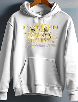 Huntrix Kpop Demon Hunters Barn Hoodie - Golden - Vit - Unisex