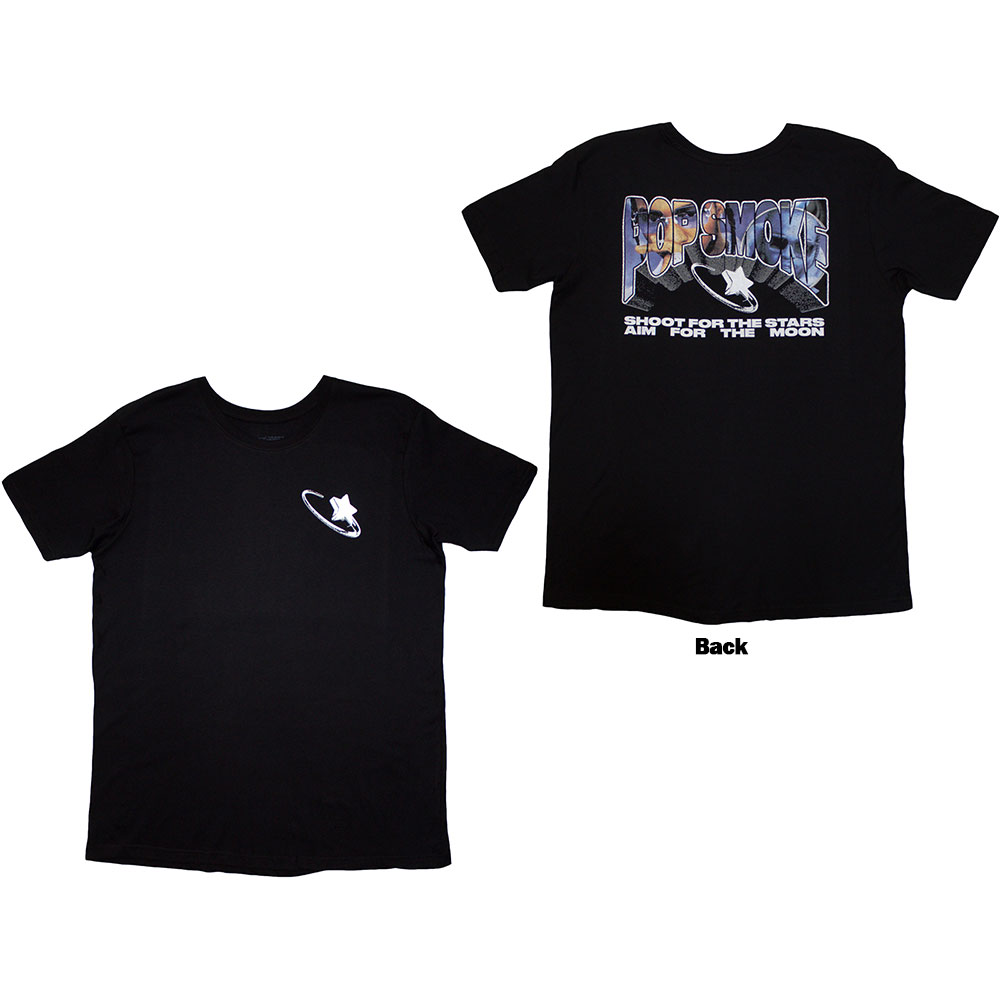 Pop Smoke Unisex T-Shirt: Stars Infill (Back Print) (XX-Large)