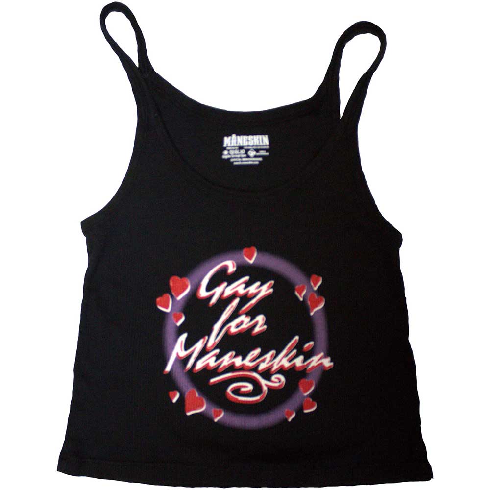 Maneskin Unisex Tank T-Shirt: Gay For Maneskin (Ex-Tour) (X-Large)