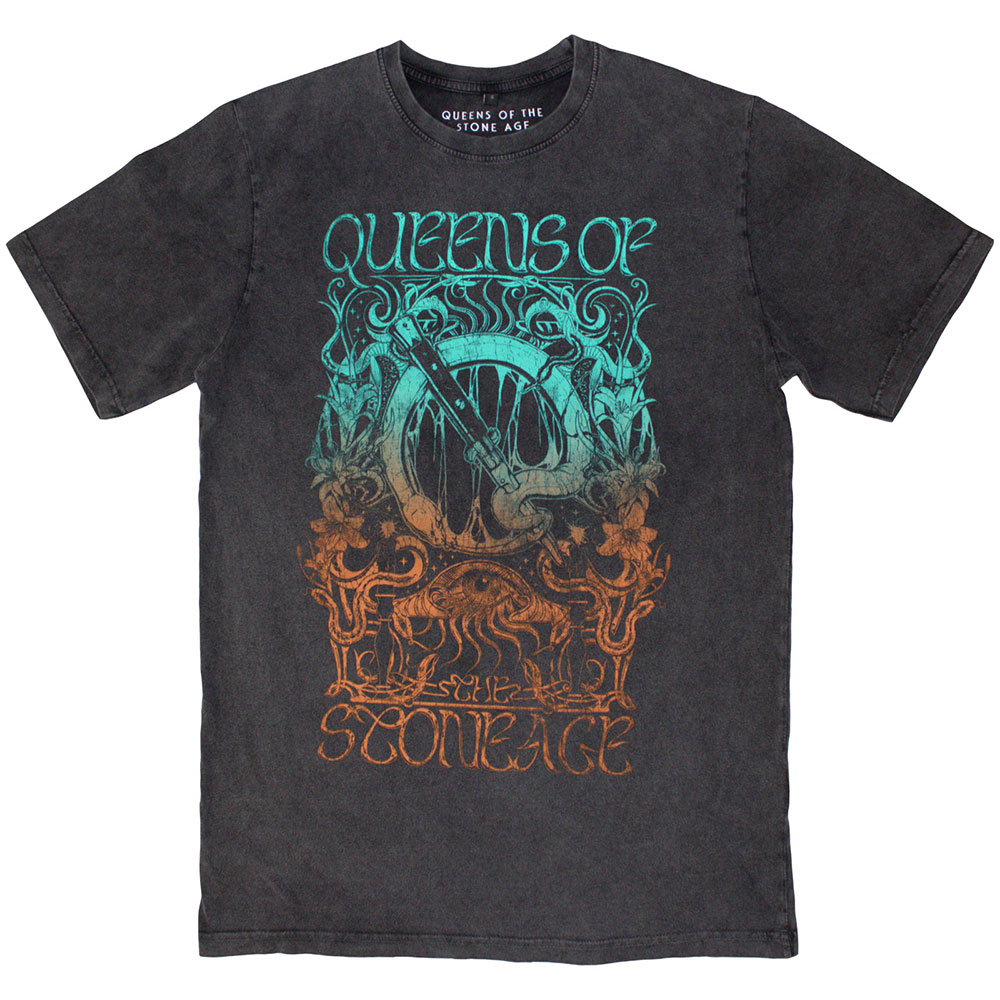 Queens Of The Stone Age Unisex Stone Wash T-Shirt: Montage (Small)