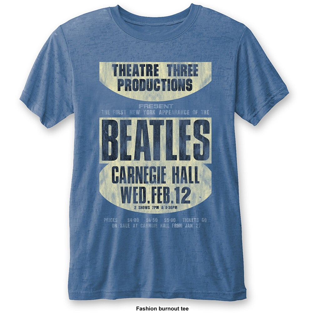 The Beatles Unisex Burn Out T-Shirt: Carnegie Hall (X-Large) - 2