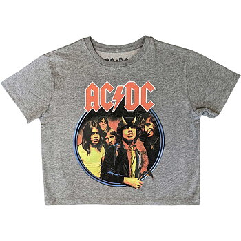 AC/DC Ladies Crop Top: Highway To Hell Circle (Small)