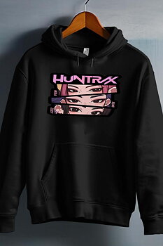 Huntrix Kpop Demon Hunters børne hoodie: "Eyes" - fås i flere farver - str. 3-14 år