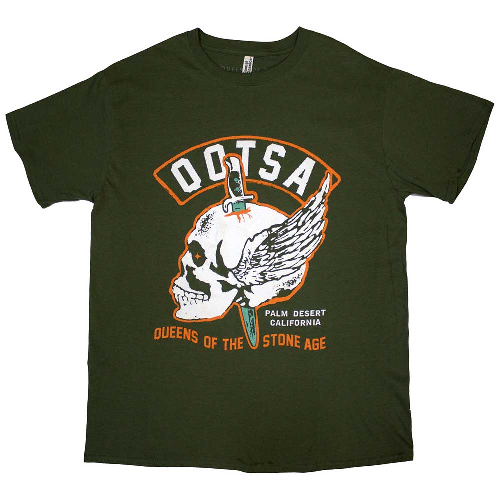 Queens Of The Stone Age Unisex T-Shirt: Winged Skull (Medium)
