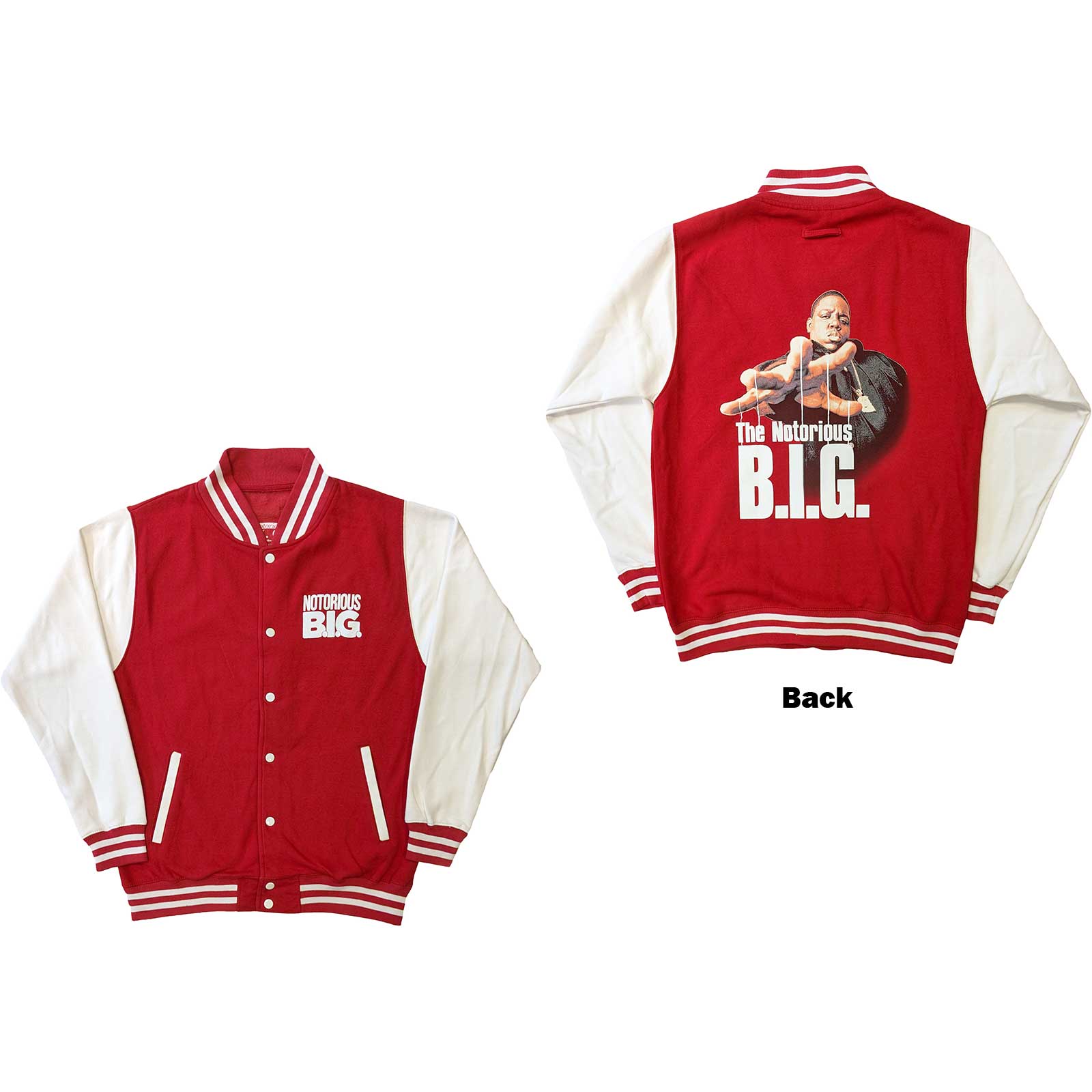 Biggie Smalls Unisex Varsity Jacket: Reachstrings (Back Print) (Medium)