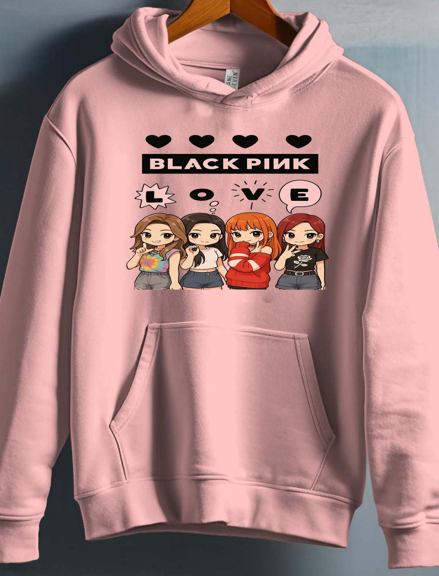 BlackPink Kpop Kids Hoodie - Love - Pink - Unisex