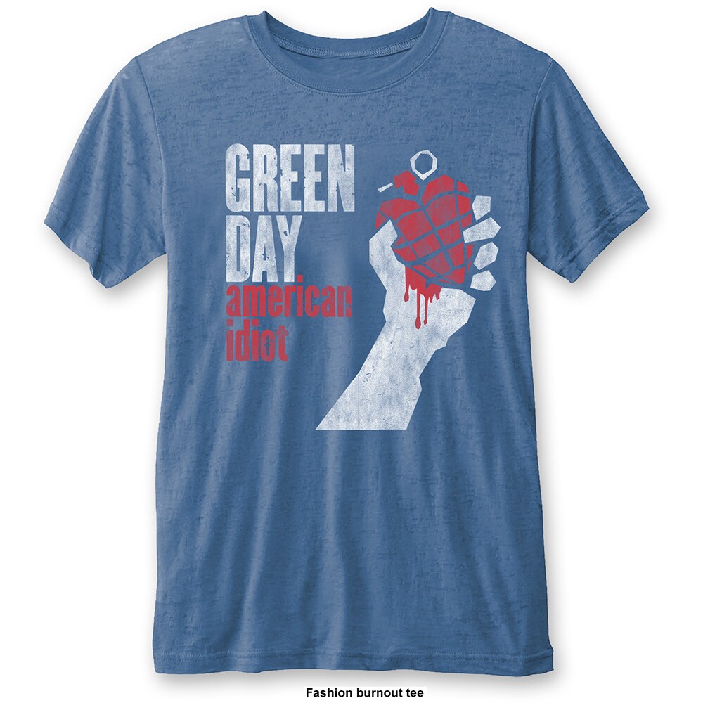 Green Day Unisex Burn Out T-Shirt: American Idiot Vintage (X-Large) - 2