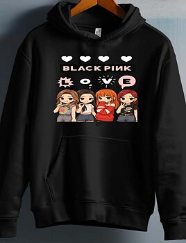 BlackPink Kpop Kids Hoodie - Love - Black - Unisex