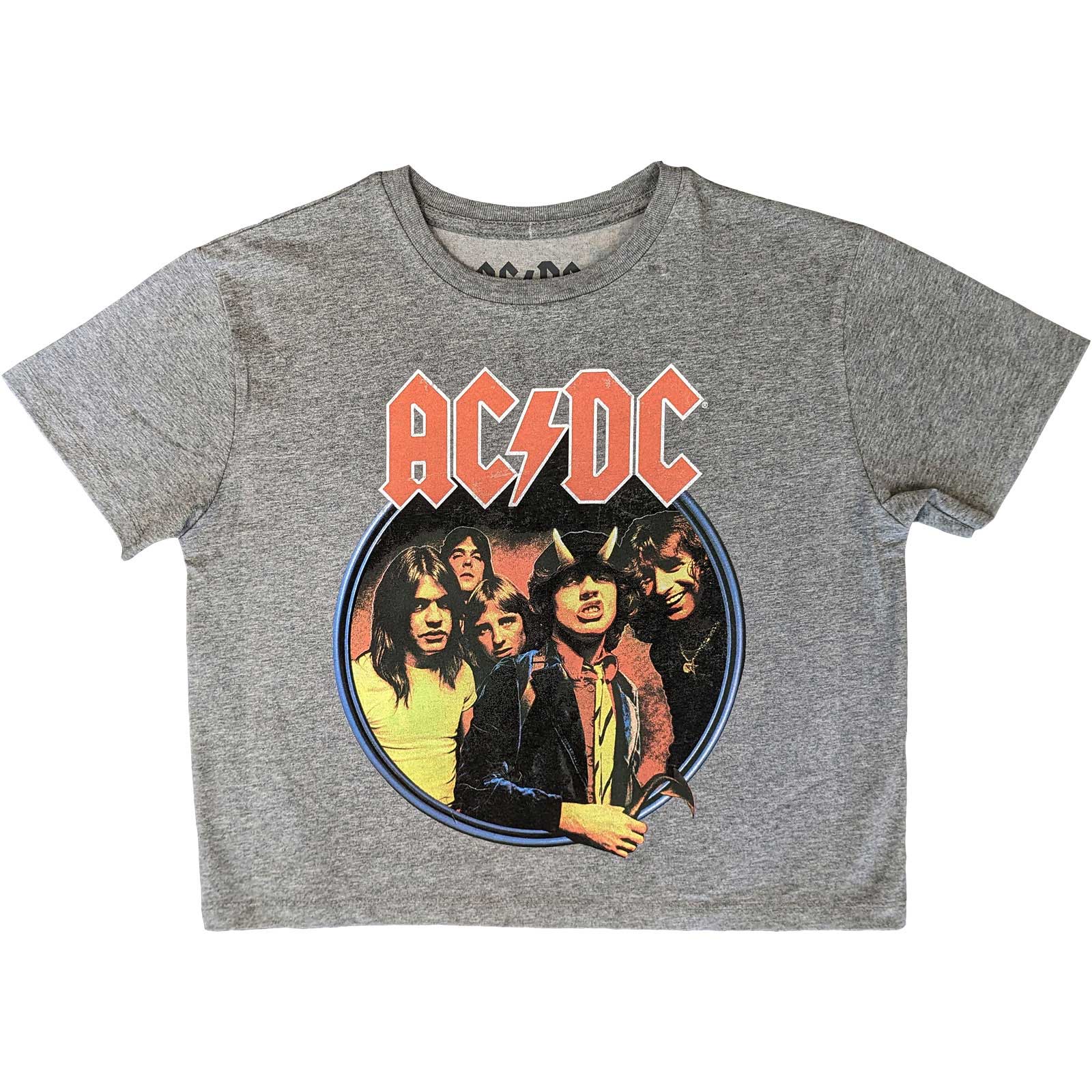 AC/DC Ladies Crop Top: Highway To Hell Circle (Large)