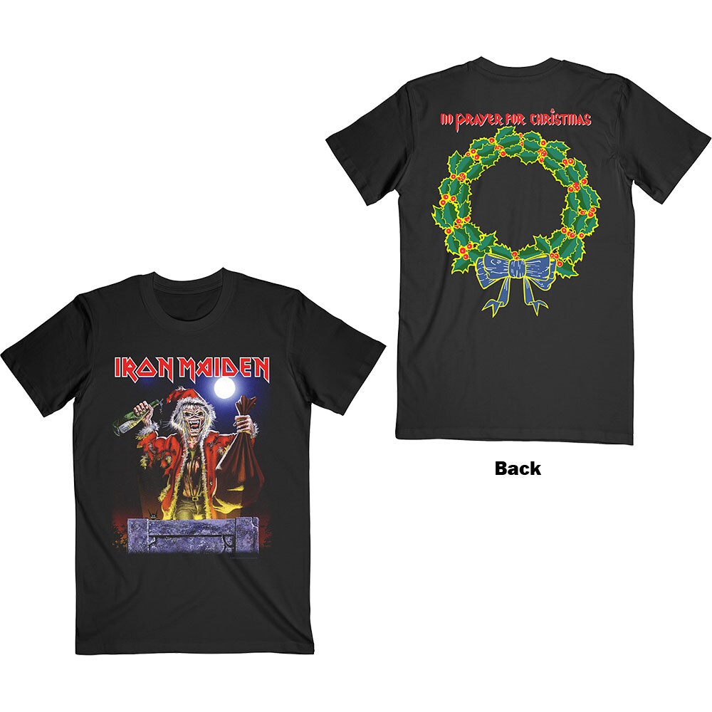 Iron Maiden Unisex T-Shirt: No Prayer For Christmas (Back Print) (XX-Large)