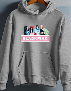 BlackPink Kpop Kids Hoodie - Band Photo - Grey - Unisex