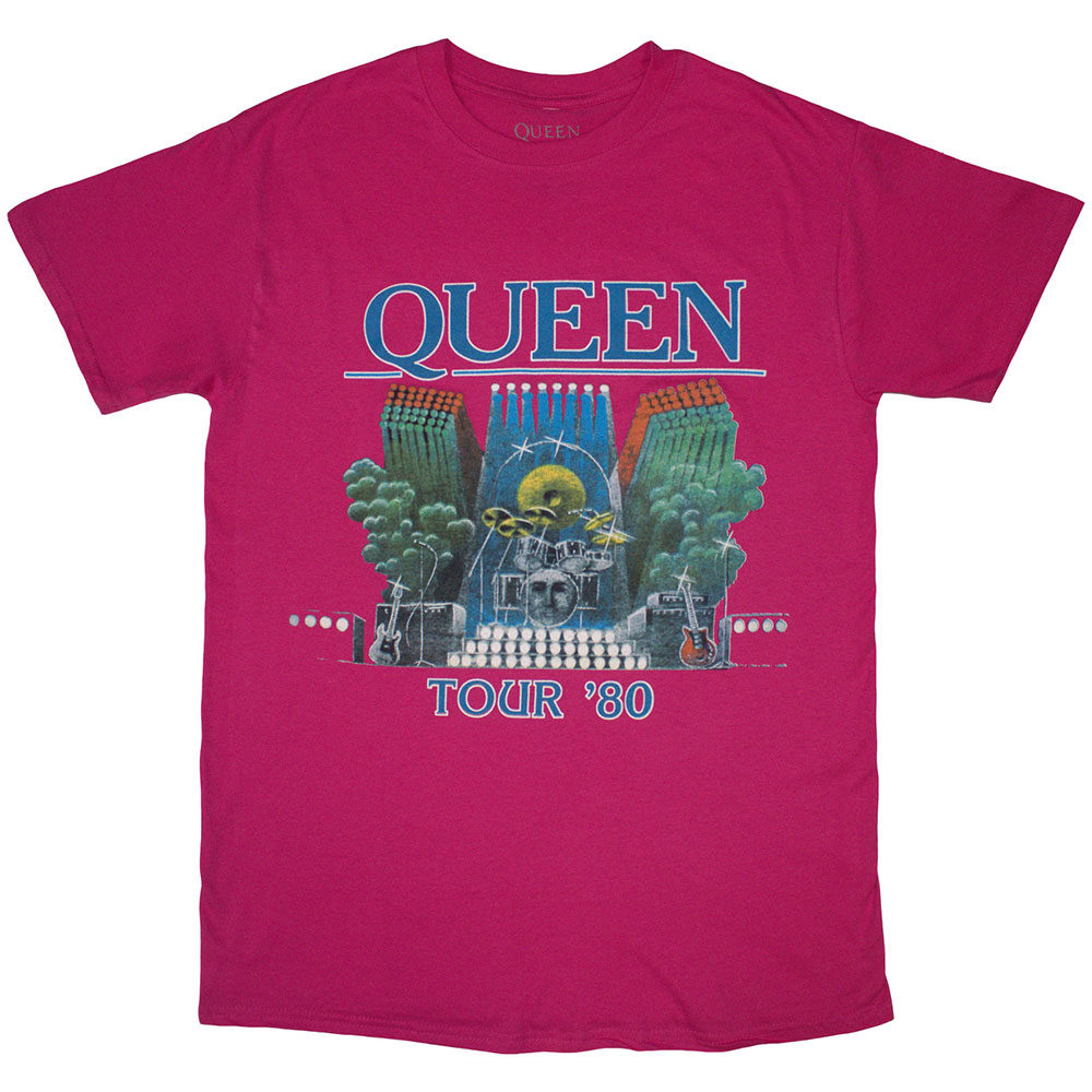 Queen Unisex T-Shirt: Tour '80 (Large)