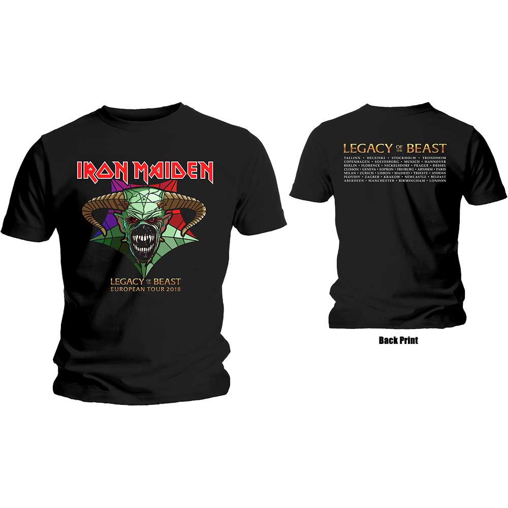 Iron Maiden Unisex T-Shirt: Legacy of the Beast Tour (Back Print) (X-Large)