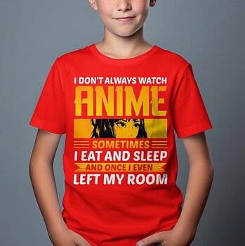 Anime barn t-shirt: "Love Minnie" - röd - storlek 12-14 år