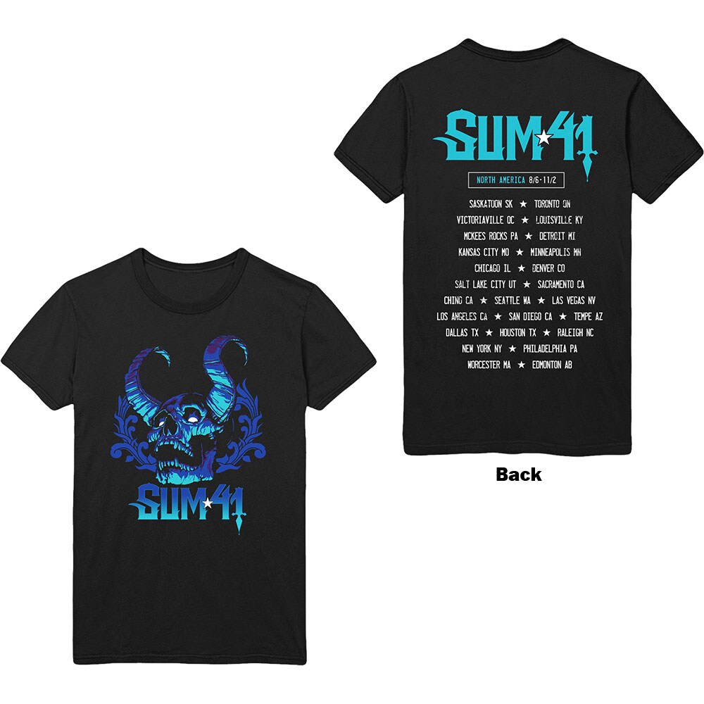 Sum 41 Unisex T-Shirt: Blue Demon (Back Print) (Large)