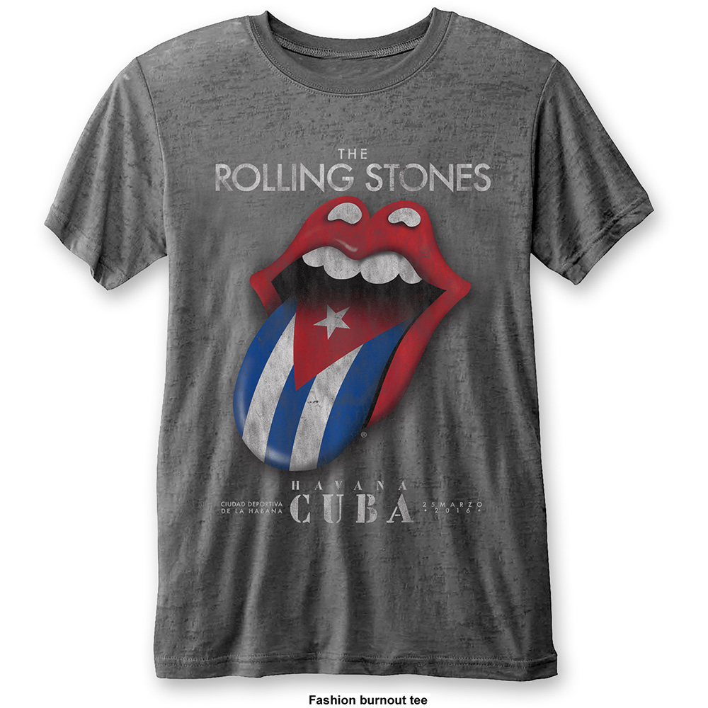 The Rolling Stones Unisex Burn Out T-Shirt: Havana Cuba (XX-Large)