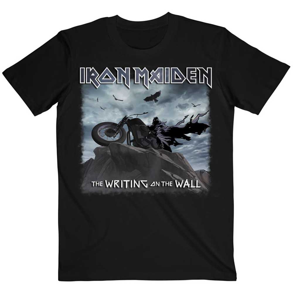 Iron Maiden Unisex T-Shirt: The Writing on the Wall Single Cover (Medium)