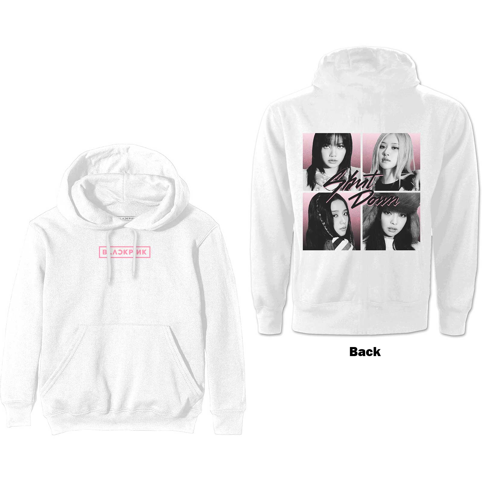 BlackPink Unisex Pullover Hoodie: Shut Down Photo Grid (Back Print) (Large)