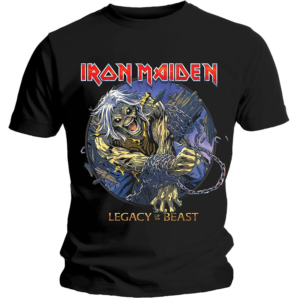 Iron Maiden Unisex T-Shirt: Eddie Chained Legacy (Large)