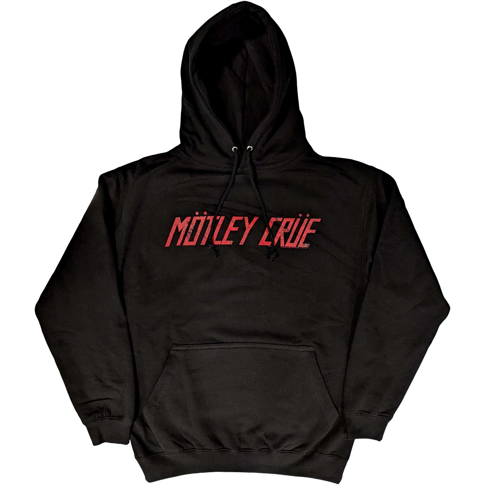 Motley Crue Unisex Pullover Hoodie: Distressed Logo (Large)