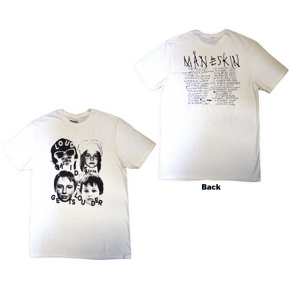 Maneskin Unisex T-Shirt: Loud Kids European Tour '23 (Back Print & Ex-Tour) (X-Large)