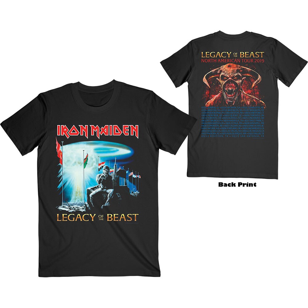 Iron Maiden Unisex T-Shirt: Two Minutes to Midnight (Back Print) (Medium)